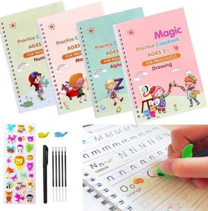 Book - Magic Practice Copybook For Kids (4 BOOKS+10 REFILL) - Vistora